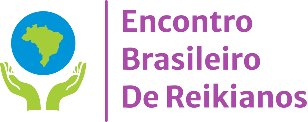 Marca oficial do Encontro Brasileiro de Reikianos: mãos, mapa do Brasil e nome do evento.